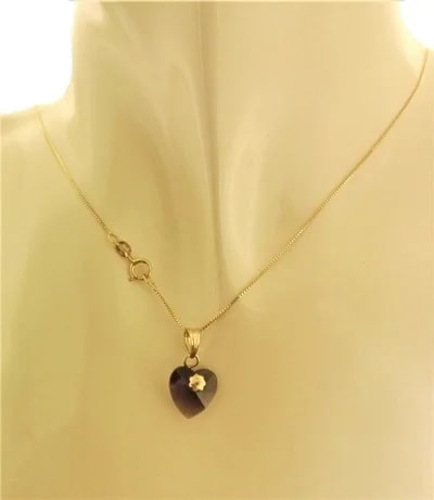 Collana Catenina Pendente Cuore 8 Colori Oro Giallo Donna 18 Kt Carati Ct 750 - immagine 14