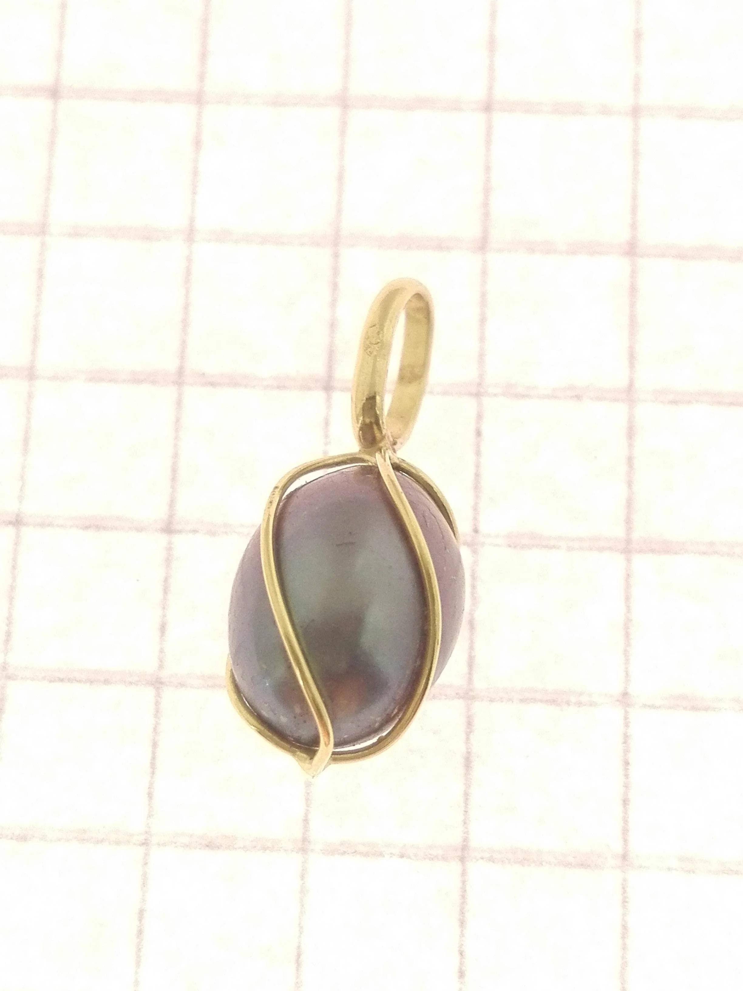 Collana Catenina Pendente Donna Oro Giallo 18 Kt Carati Ct 750 1,55 Gr Perla