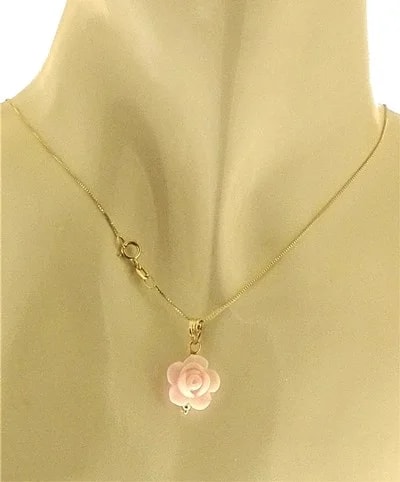 Collana Catenina Pendente Fiore 7 colori Donna Oro Giallo 18 Kt Carati Ct 750 1,50Gr - immagine 4
