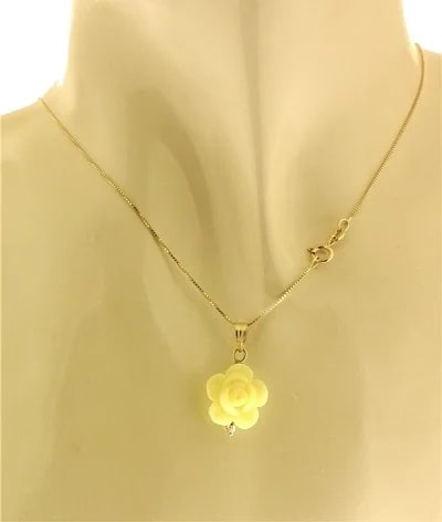 Collana Catenina Pendente Fiore 7 colori Donna Oro Giallo 18 Kt Carati Ct 750 1,50Gr - immagine 2