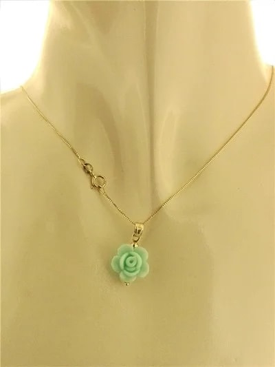 Collana Catenina Pendente Fiore 7 colori Donna Oro Giallo 18 Kt Carati Ct 750 1,50Gr - immagine 6