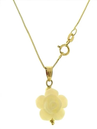 Collana Catenina Pendente Fiore 7 colori Donna Oro Giallo 18 Kt Carati Ct 750 1,50Gr - immagine 14