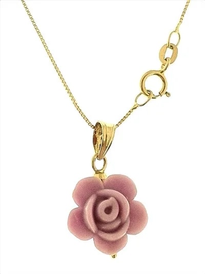 Collana Catenina Pendente Fiore 7 colori Donna Oro Giallo 18 Kt Carati Ct 750 1,50Gr - immagine 10