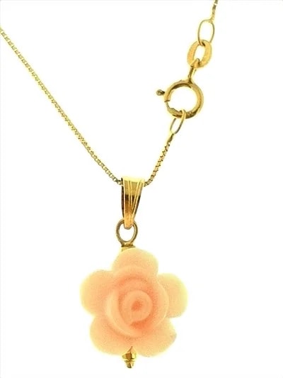 Collana Catenina Pendente Fiore 7 colori Donna Oro Giallo 18 Kt Carati Ct 750 1,50Gr - immagine 11