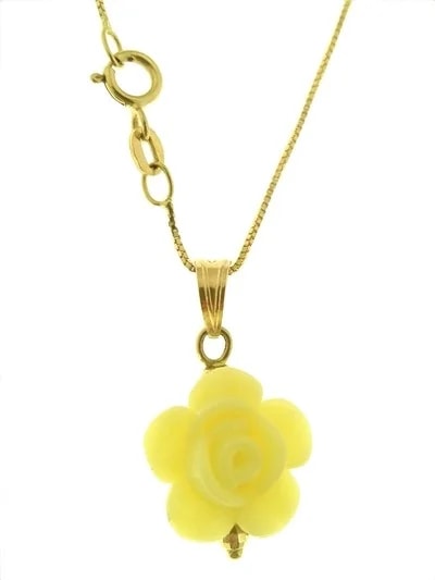 Collana Catenina Pendente Fiore 7 colori Donna Oro Giallo 18 Kt Carati Ct 750 1,50Gr - immagine 12