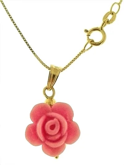 Collana Catenina Pendente Fiore 7 colori Donna Oro Giallo 18 Kt Carati Ct 750 1,50Gr - immagine 15