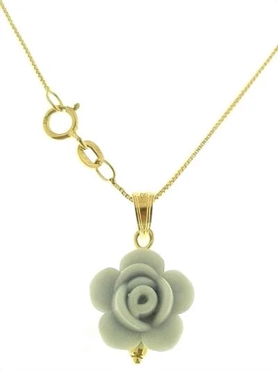 Collana Catenina Pendente Fiore 7 colori Donna Oro Giallo 18 Kt Carati Ct 750 1,50Gr - immagine 13