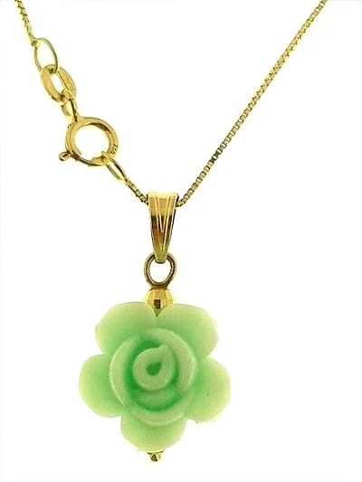 Collana Catenina Pendente Fiore 7 colori Donna Oro Giallo 18 Kt Carati Ct 750 1,50Gr - immagine 16