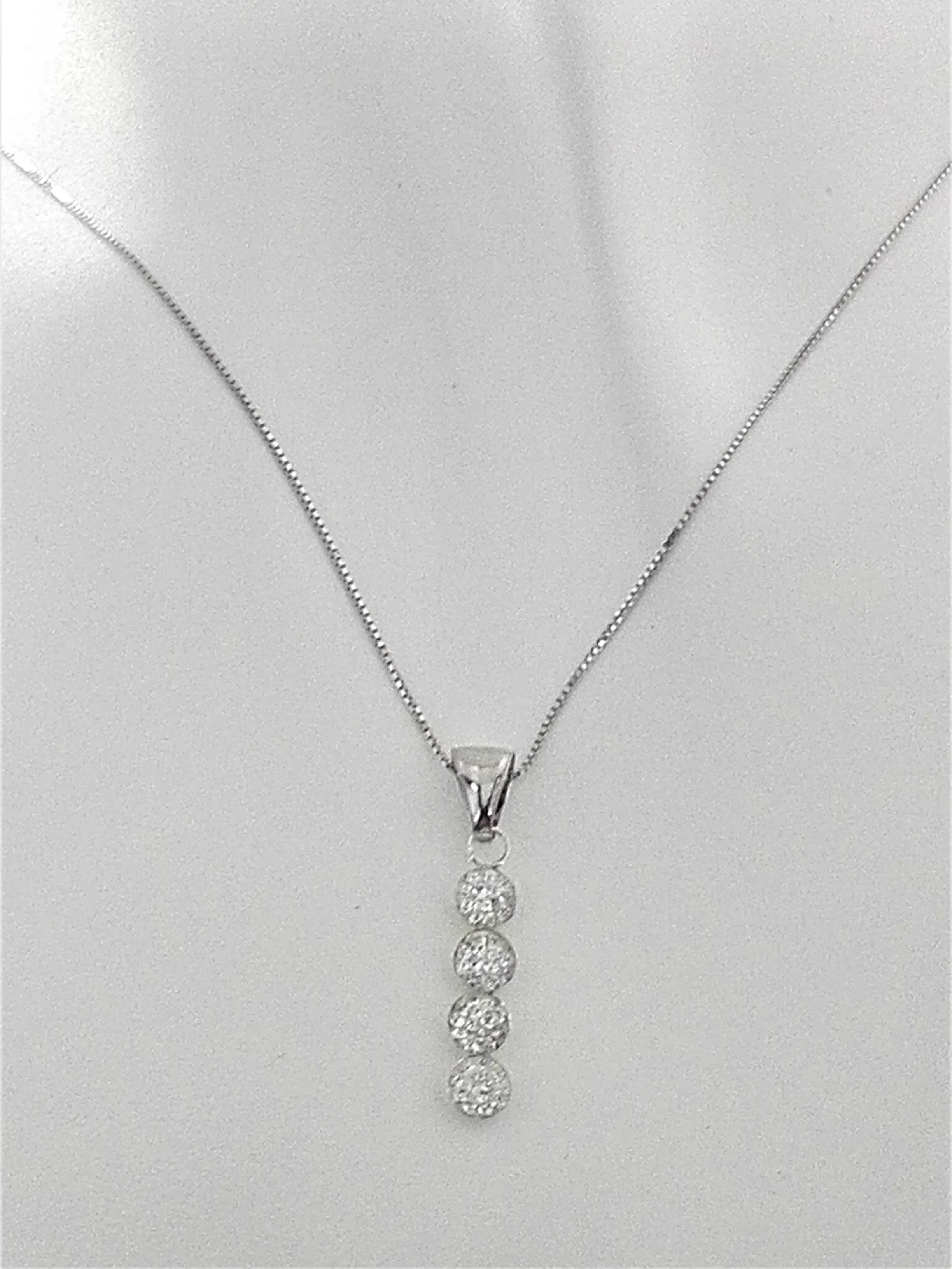 Collana Catenina Pendente Girocollo Donna Oro Bianco 18 Kt Carati Ct 750 1,20 Gr - immagine 2