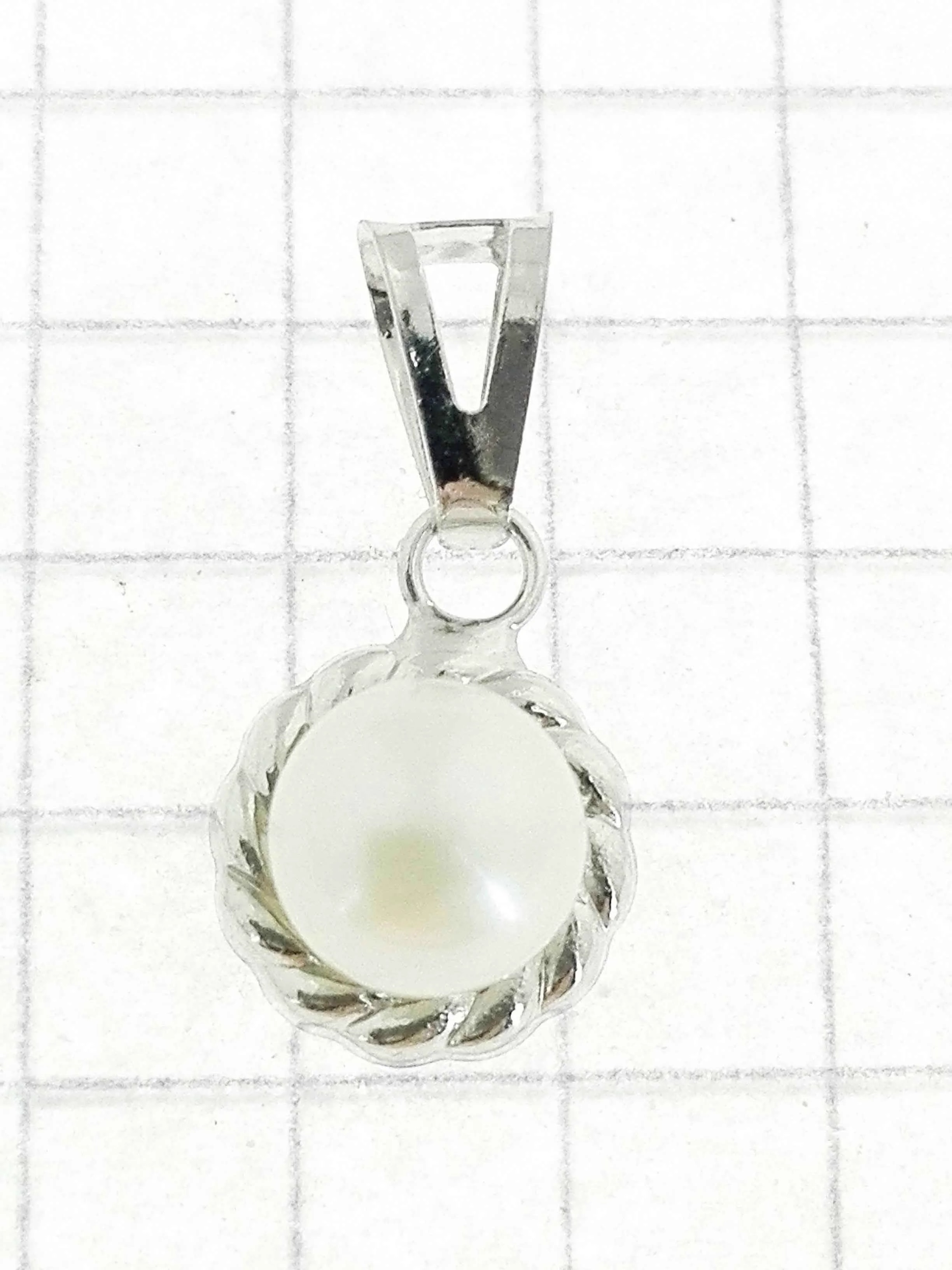 Collana Catenina Pendente Perla Donna Oro Bianco 18 Kt Carati Ct 750 1,30 Gr - immagine 3