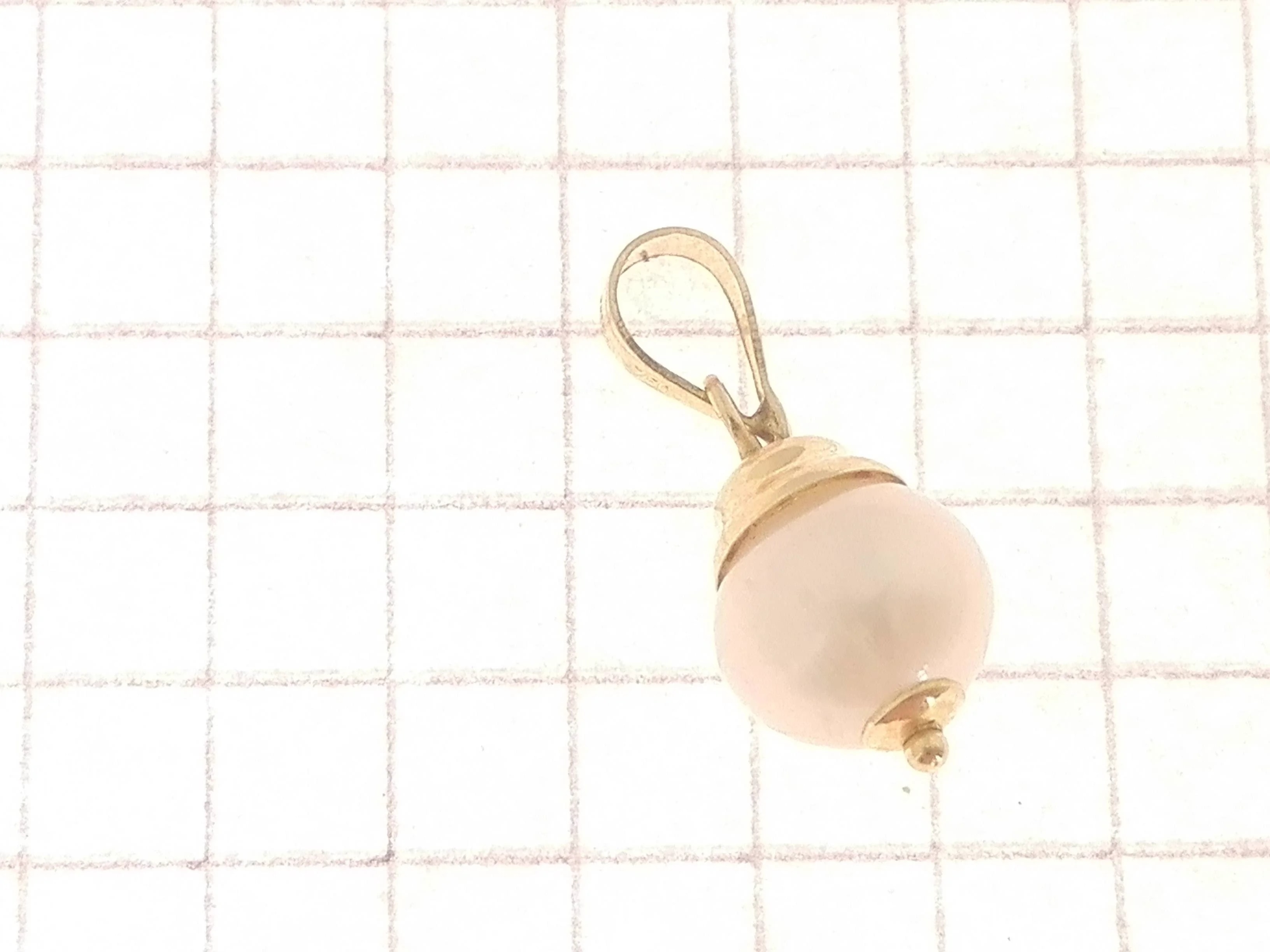 Collana Catenina Pendente Perla Donna Oro Giallo 18 Kt Carati Ct 750 1,60 Gr