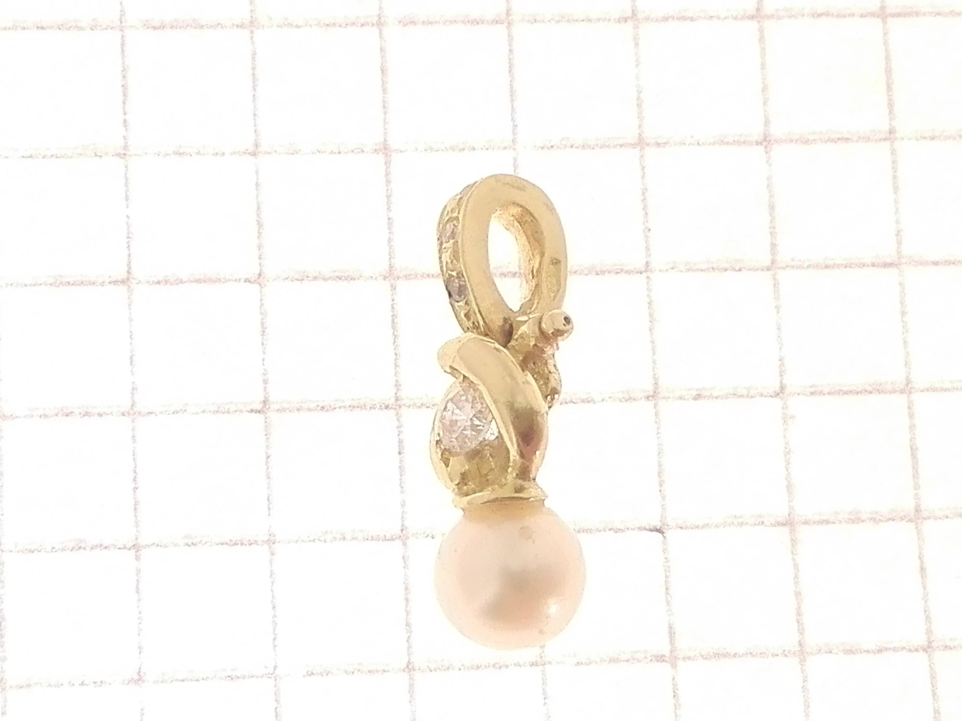 Collana Catenina Pendente Perla Donna Oro Giallo 18 Kt Carati Ct 750 2,35 Gr
