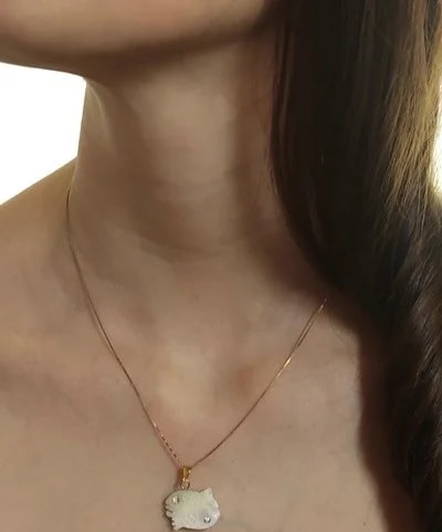 Collana Catenina Pendente pesci Donna Giallo 18 kt Carati 750 - immagine 2