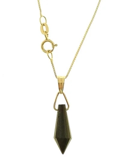 Collana Catenina Pendente Prisma 7 Colori Oro Giallo Donna 18 Kt Carati Ct 750 - immagine 3
