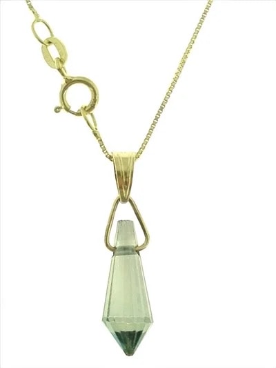 Collana Catenina Pendente Prisma 7 Colori Oro Giallo Donna 18 Kt Carati Ct 750 - immagine 4