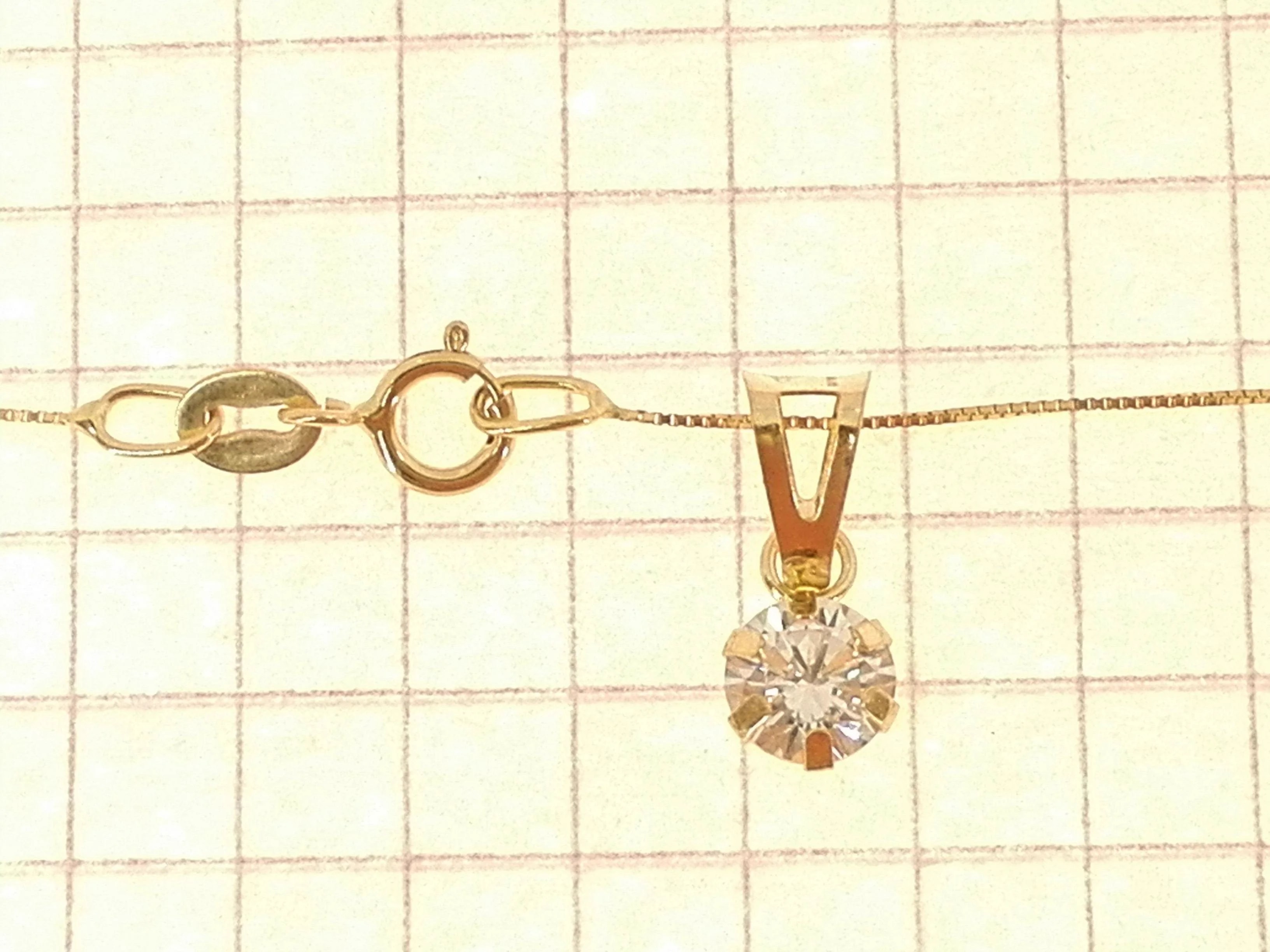 Collana Catenina Pendente Punto Luce Donna Oro Giallo 18 Kt Carati Ct 750 1,25Gr