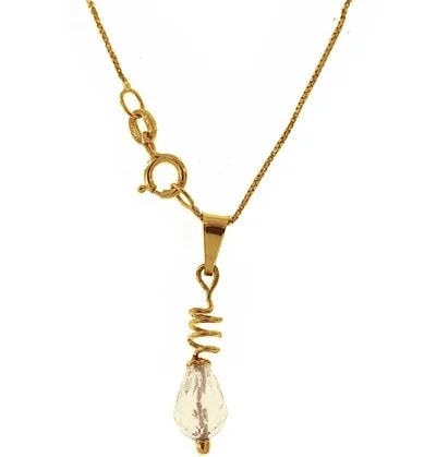 Collana Catenina Pendente Punto Luce Donna Oro Giallo 18 Kt Carati Ct 750 1,30Gr