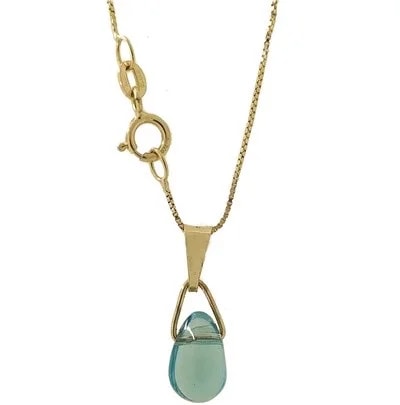Collana Catenina Pendente Punto Luce Solitario Donna Giallo 18 kt Carati 750 - immagine 2