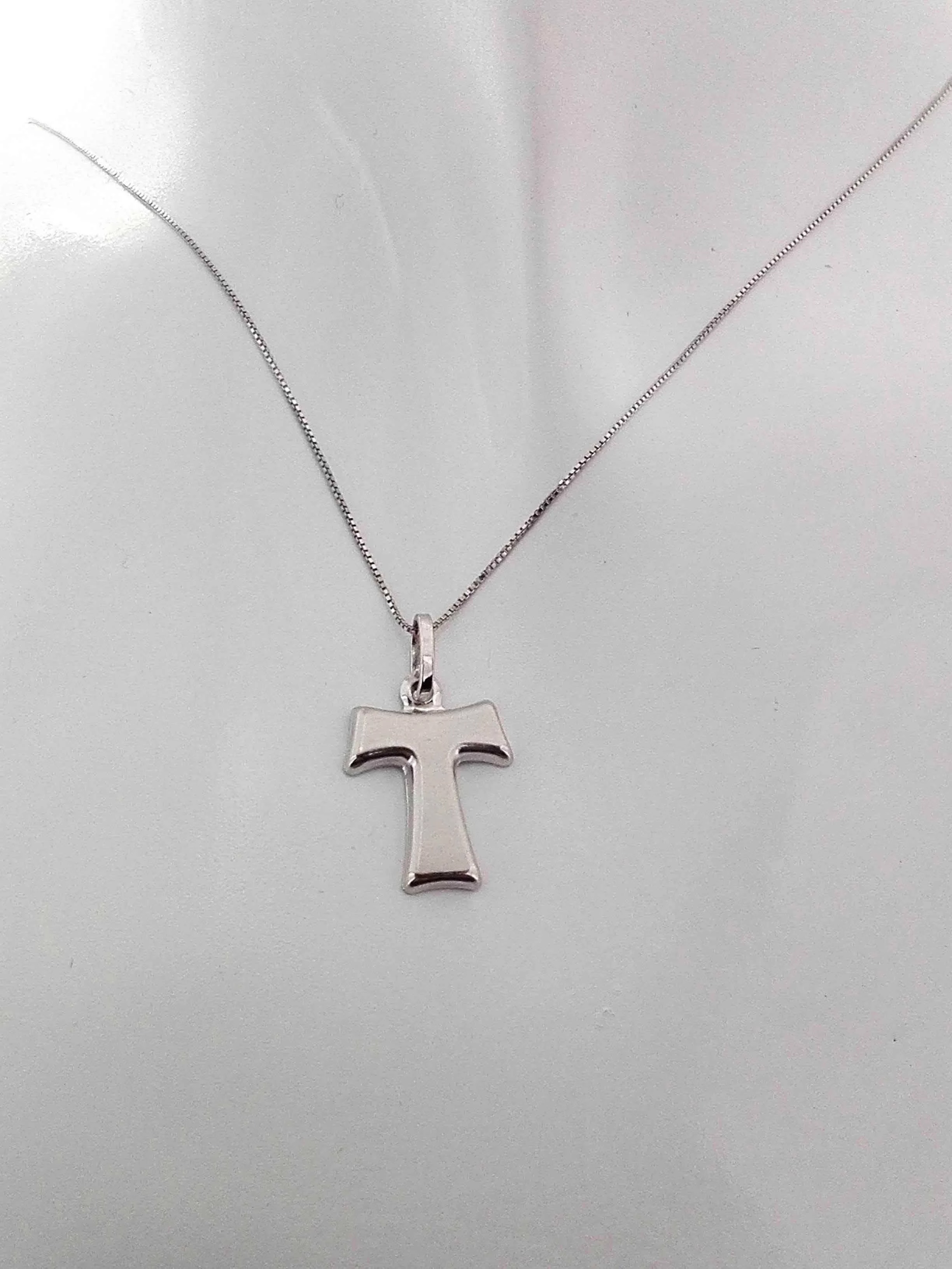 Collana Catenina Pendente Tao Uomo Donna Oro Bianco 18 Kt Carati Ct 750 1,50 Gr - immagine 2