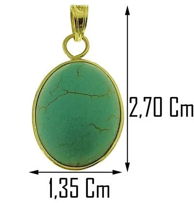 Collana Catenina Pendente Turchese Blu Donna Oro Giallo 18 Kt Carati Ct 750 2,70 Gr - immagine 3