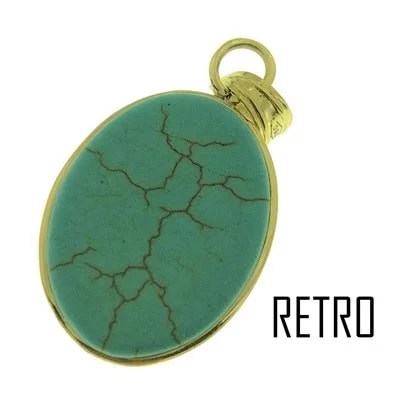 Collana Catenina Pendente Turchese Blu Donna Oro Giallo 18 Kt Carati Ct 750 2,70 Gr - immagine 4