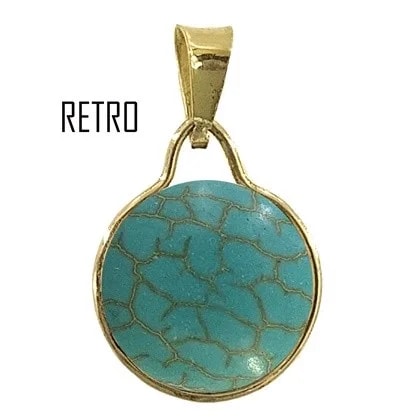 Collana Catenina Pendente Turchese Donna Oro Giallo 18 Kt Carati 750 1,70 Gr - immagine 4