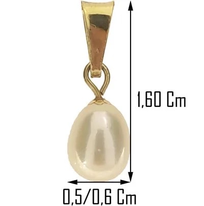 Collana catenina Perla Goccia Donna Oro Giallo 18 Kt Carati Ct 750 1,45 Gr - immagine 2
