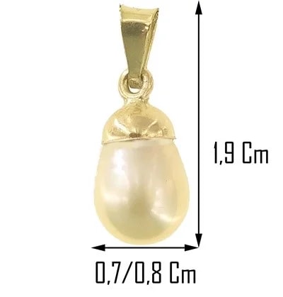 Collana catenina Perla Goccia Donna Oro Giallo 18 Kt Carati Ct 750 1,95 Gr - immagine 4