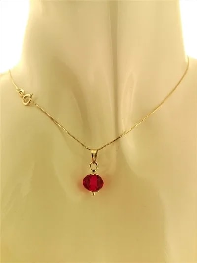 collana catenina Solitario Punto Luce 7 Colori oro Giallo Donna 18 Kt Carati 750