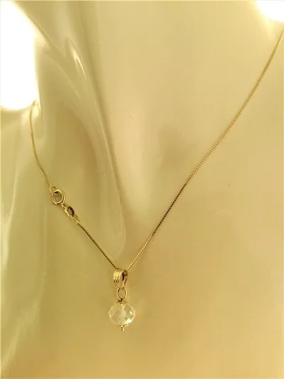 collana catenina Solitario Punto Luce 7 Colori oro Giallo Donna 18 Kt Carati 750 - immagine 5