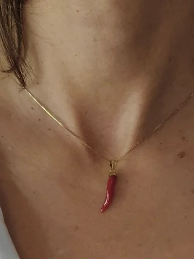 Collana Catenina Unisex Cornetto Uomo Donna Oro Giallo 18 Kt Carati 750 1,30 Gr - immagine 4