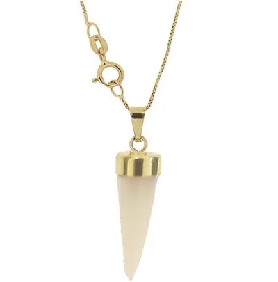 Collana Catenina Unisex Cornetto Uomo Donna Oro Giallo 18 Kt Ct Carati 750 1,65 Gr