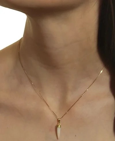 Collana Catenina Unisex Cornetto Uomo Donna Oro Giallo 18 Kt Ct Carati 750 1,65 Gr - immagine 2