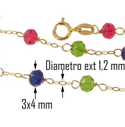 Collana Catena Catenina Unisex Oro Giallo 18 Kt Carati Ct 750 - immagine 4