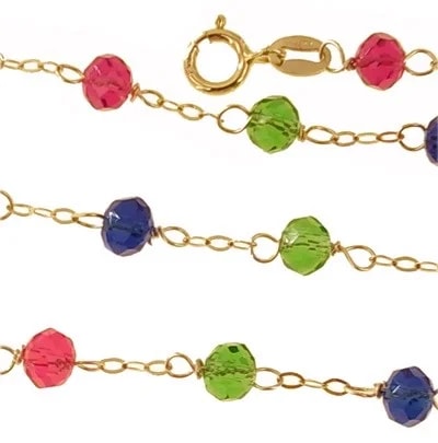Collana Catena Catenina Unisex Oro Giallo 18 Kt Carati Ct 750 - immagine 5