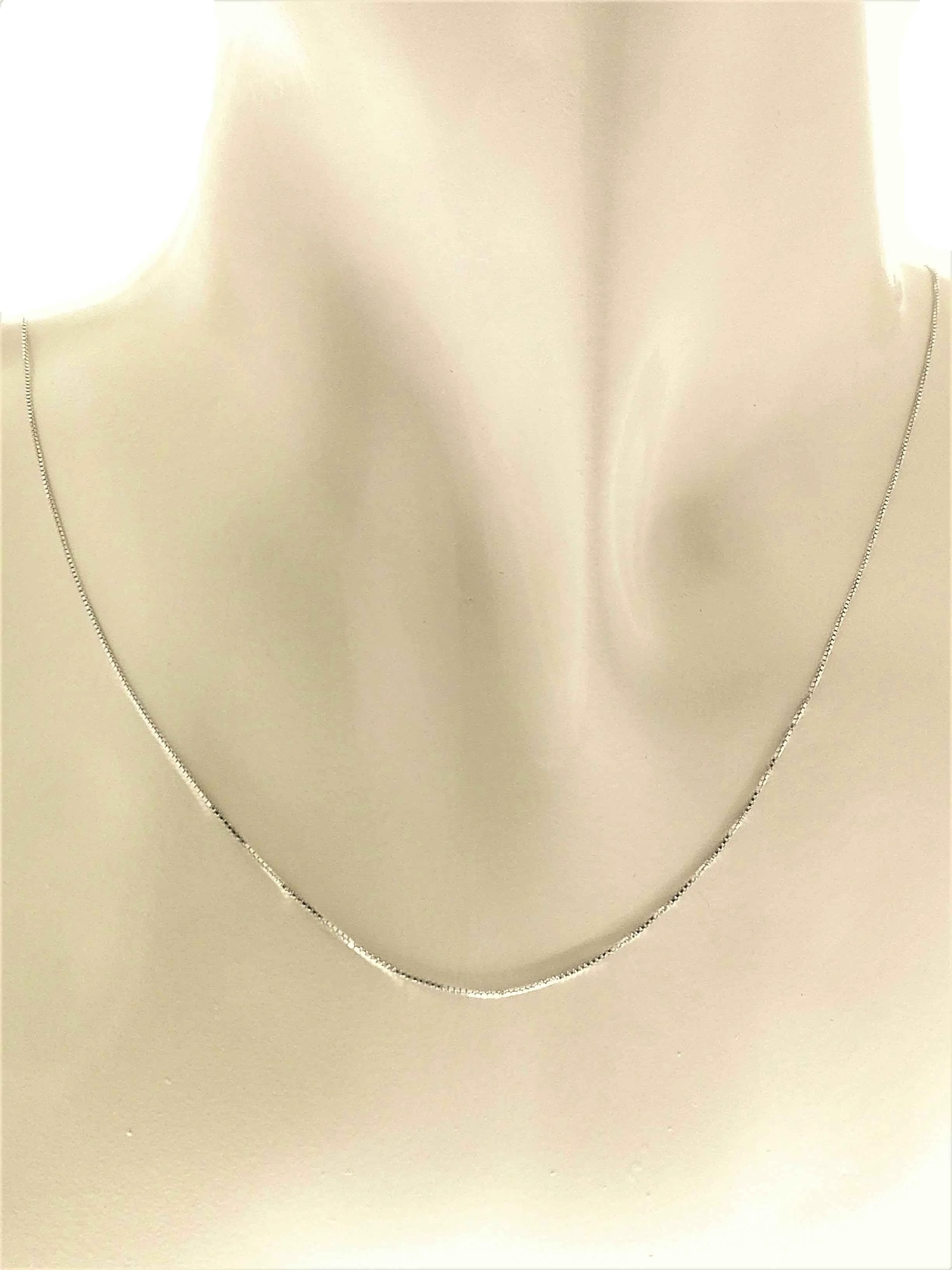 Collana Catenina Uomo Donna Veneziana Oro Bianco 18 Kt Carati Ct 750 0,70Gr 45Cm