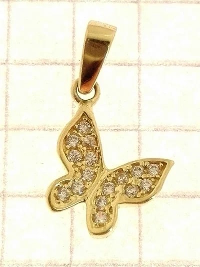 Collana Catenina Veneziana Donna Oro Giallo 18 Kt Carati Ct 750 Farfalla