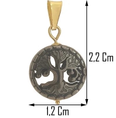 Collana Ciondolo Pendente Albero della Vita unisex Oro Giallo 18 Kt Carati 750 - immagine 3