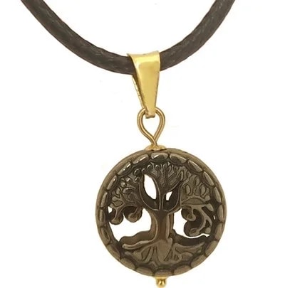 Collana Ciondolo Pendente Albero della Vita unisex Oro Giallo 18 Kt Carati 750