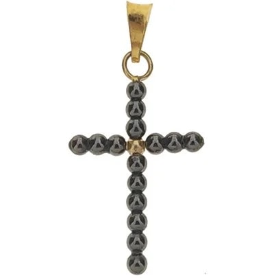 Collana Ciondolo Pendente Croce Uomo Donna Oro Giallo 18 Kt Carati Ct 750 0,7 Gr - immagine 4