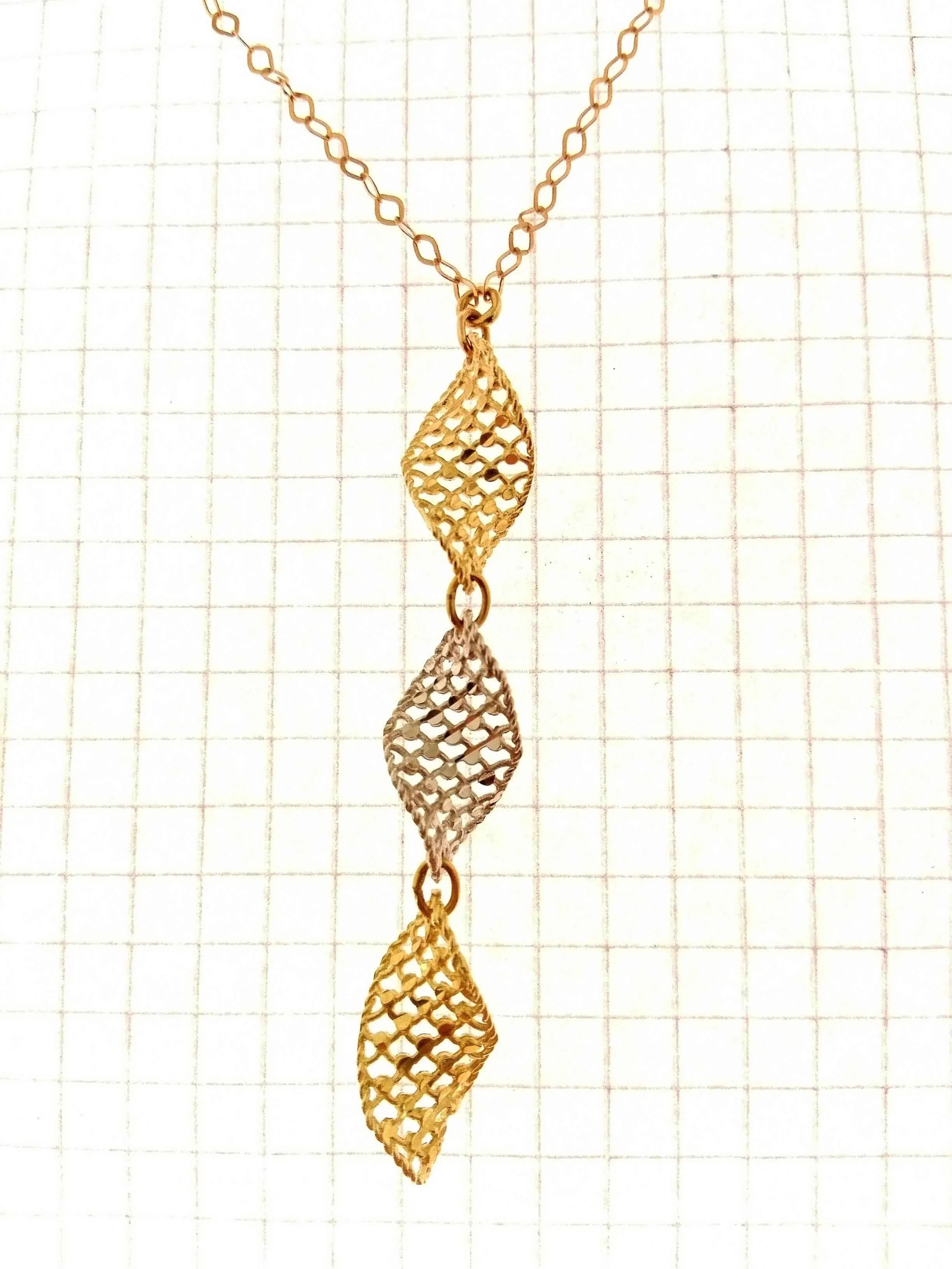 Collana Collier Girocollo Donna Oro Giallo Bianco 18 Kt Carati Ct 750 5,60 Gr - immagine 4