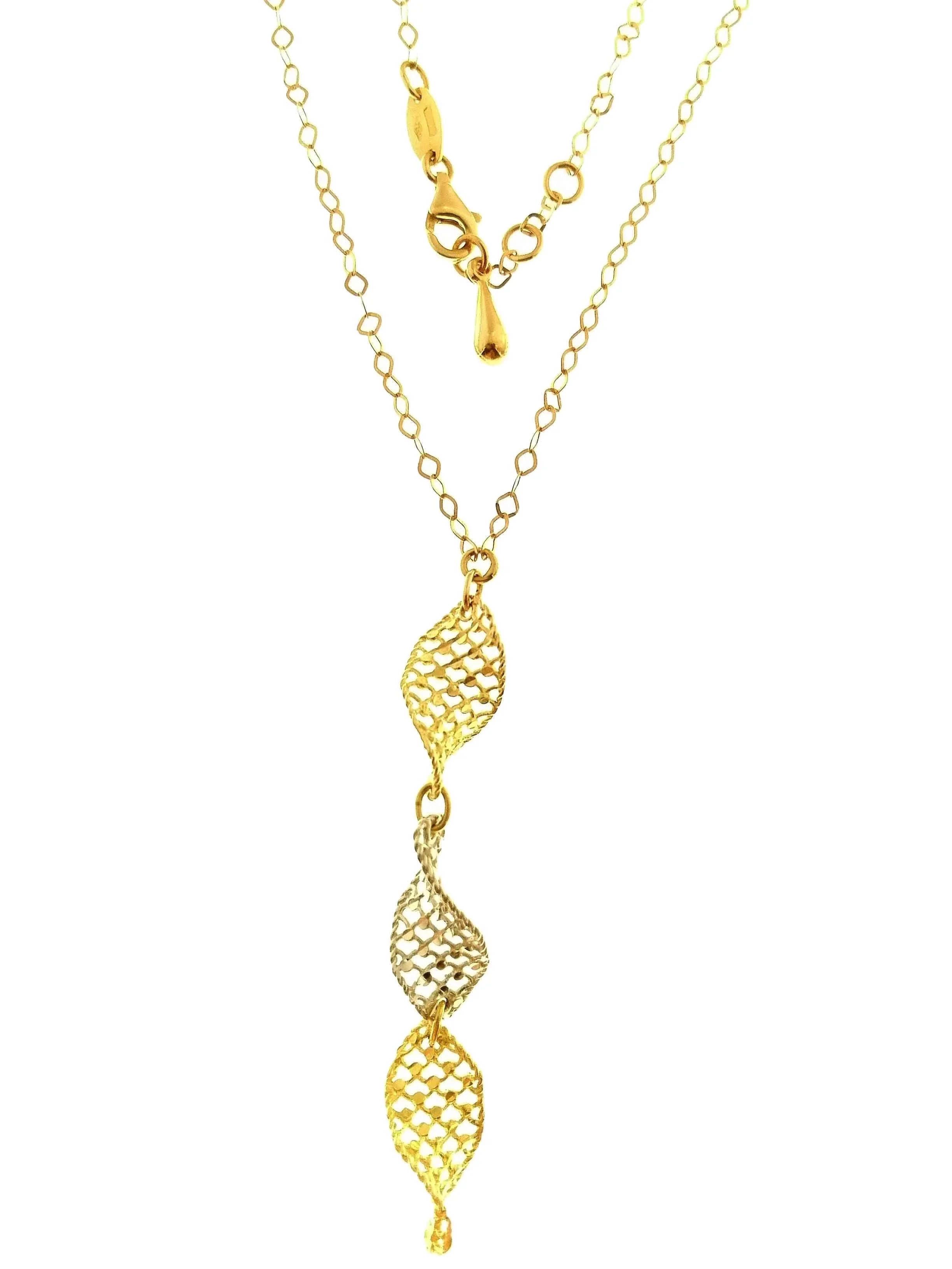 Collana Collier Girocollo Donna Oro Giallo Bianco 18 Kt Carati Ct 750 5,60 Gr - immagine 3