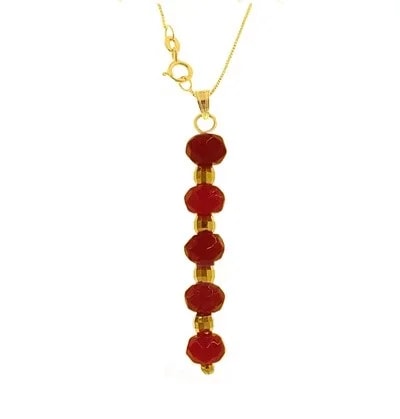 Collana con Rubini Donna Oro Giallo 18 Kt Carati 750
