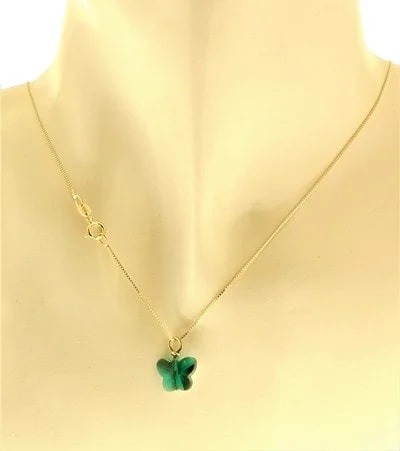 Collana Della Fortuna oro Giallo Donna 18 Kt Carati Ct 750 Farfalla - immagine 2
