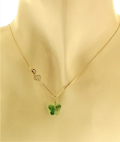 Collana Della Fortuna oro Giallo Donna 18 Kt Carati Ct 750 Farfalla - immagine 5