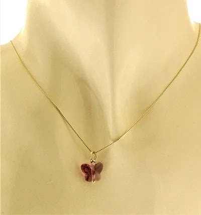 Collana Della Fortuna oro Giallo Donna 18 Kt Carati Ct 750 Farfalla - immagine 6