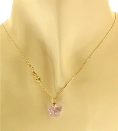 Collana Della Fortuna oro Giallo Donna 18 Kt Carati Ct 750 Farfalla - immagine 7