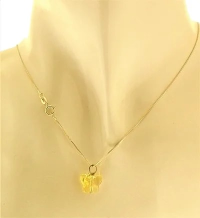 Collana Della Fortuna oro Giallo Donna 18 Kt Carati Ct 750 Farfalla - immagine 10