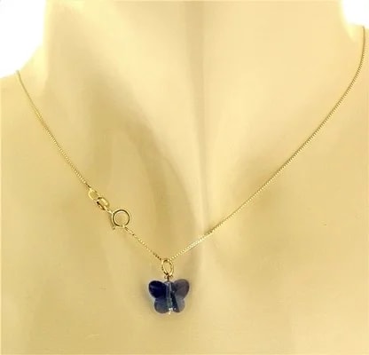 Collana Della Fortuna oro Giallo Donna 18 Kt Carati Ct 750 Farfalla - immagine 11