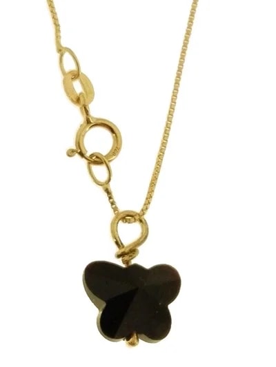 Collana Della Fortuna oro Giallo Donna 18 Kt Carati Ct 750 Farfalla - immagine 12